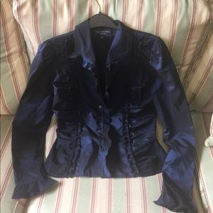 Anna Rachele Navy Blouse.  Made in Italy.